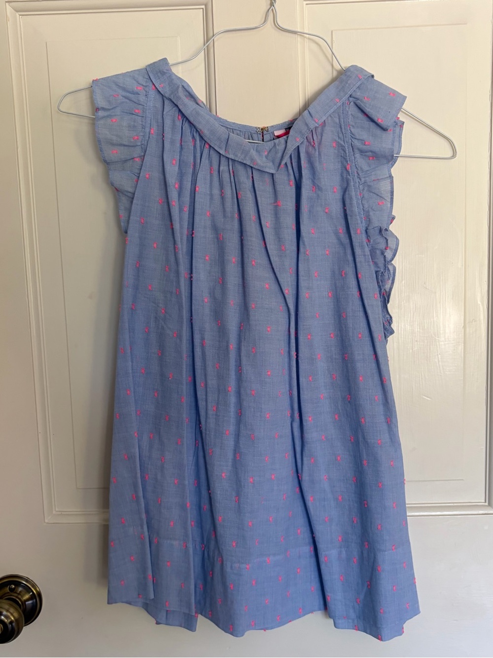 Lilly Pulitzer Light Blue Shift with Pink Embroidered Dots